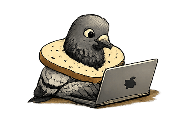Pigeon at laptop with a citation checklist